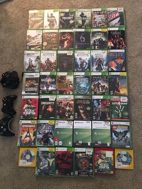 40 XBOX 360 games w/ Controllers