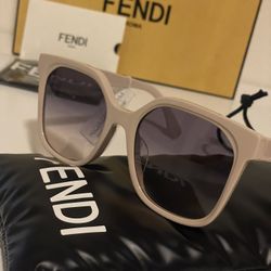 Fendi 55mm Lettering Geometric Sunglasses