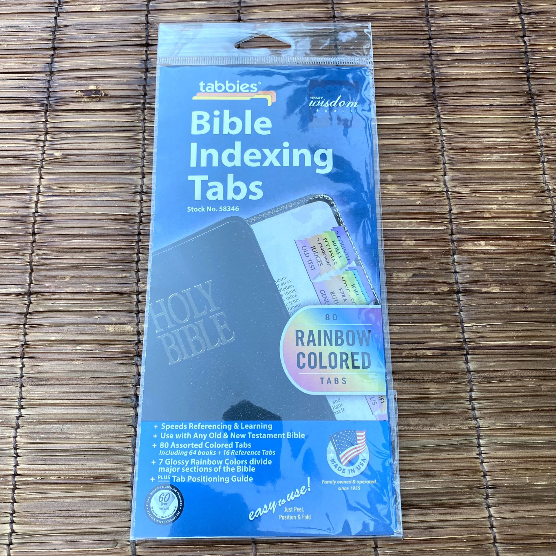 Bible Indexing Tabs - Rainbow Colored
