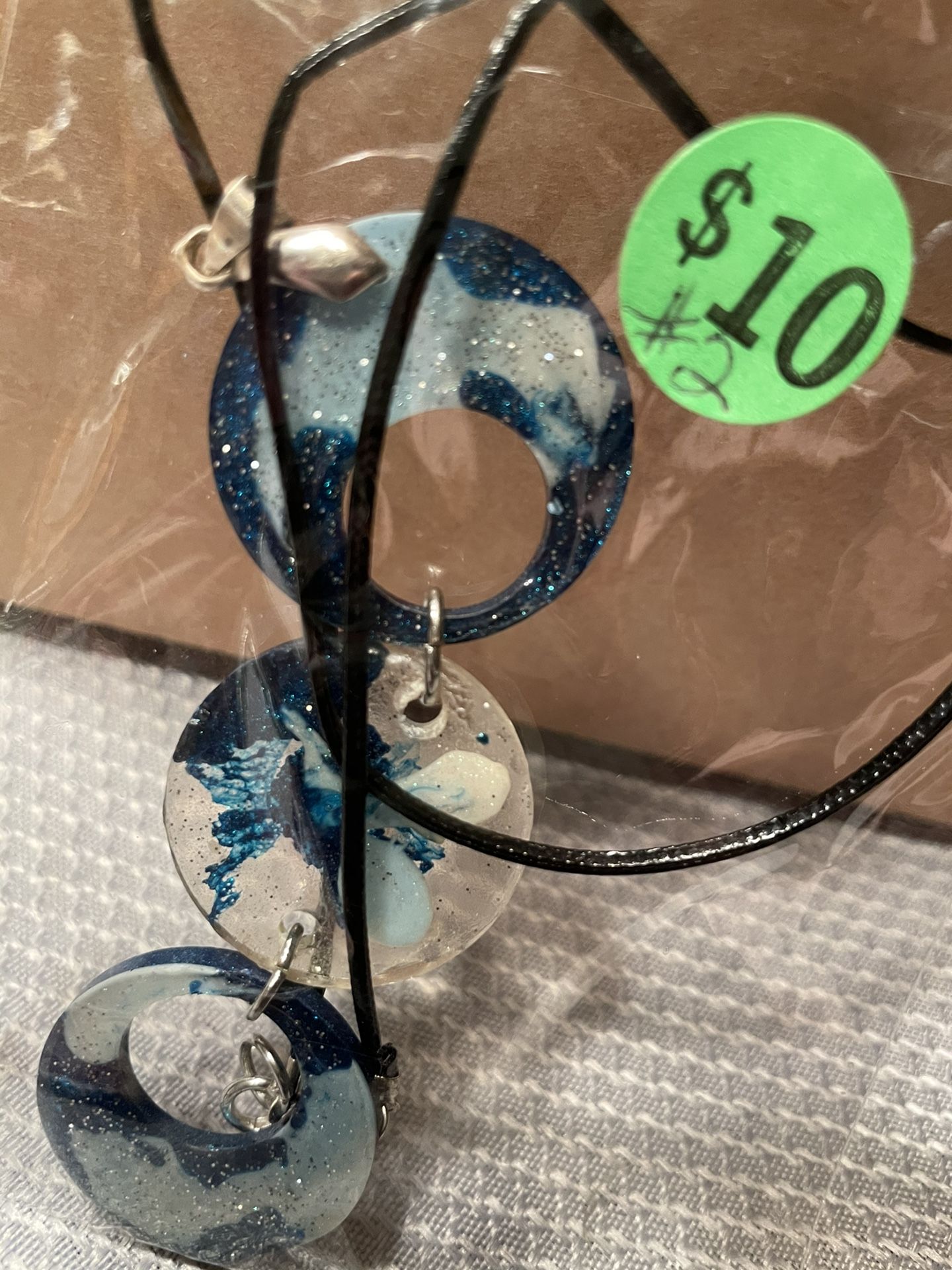 Epoxy Resin Stardust Earrings made by Matt $10 each