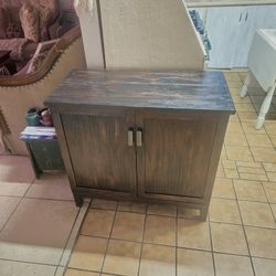 Wood Cabinet With Shelves 