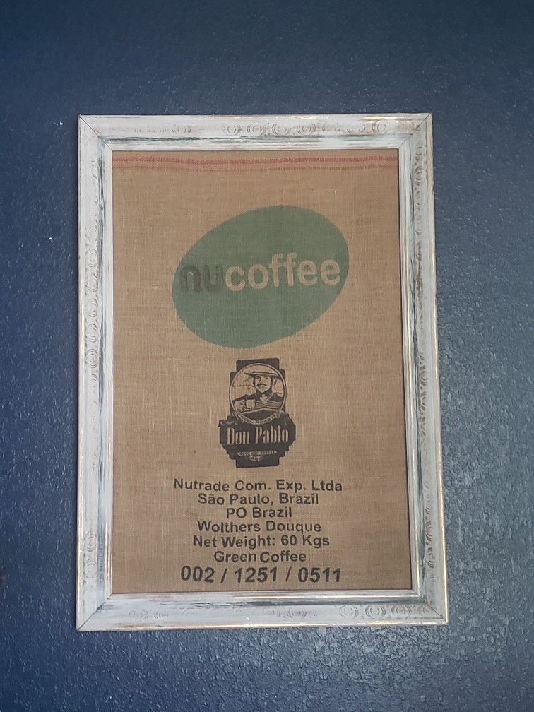 Extra Large Framed Coffee Bean Burlap Bag