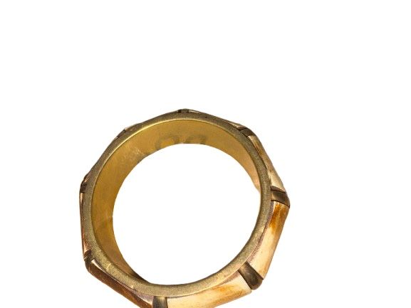 Chunky wooden gold bracelet