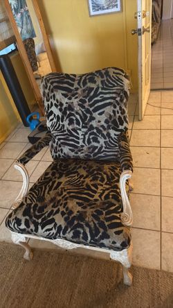 2 chairs-animal print designer