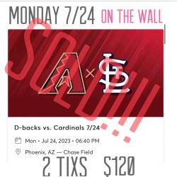 Arizona Diamondbacks Vs St Louis Cardinals 7/24 2 Tixs For $120