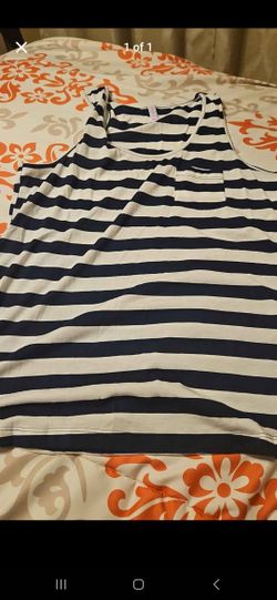Navy And White Stripes Tank Top