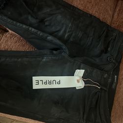 Purple jeans P001 black oil spill