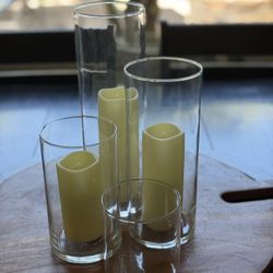 Glass Hurricane Vases For Wedding Or Party 