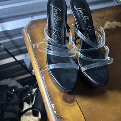 London Rag Platform Heels 