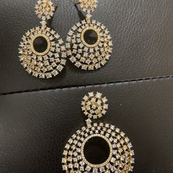 Gold Plated German Silver ,pendant Earrings Set 