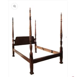 California King Antique Wooden Bed Frame 