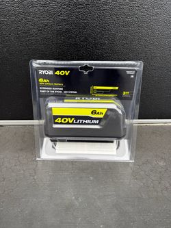 RYOBI 40V Lithium-Ion 6.0 Ah High Capacity Battery $219 plus tax at Home Depot new never been open package