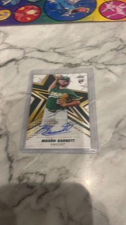 Mason Barnett Athletics Signed Baseball Card