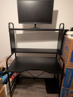 Desk plus monitor plus Desk chair