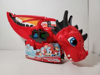 Kid Connection Dragon Car Carrier Playset with Light and Sound, 21 Pieces, Toddler Toys