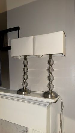 Clear Acrylic Ball/White Shade Lamps for Sell