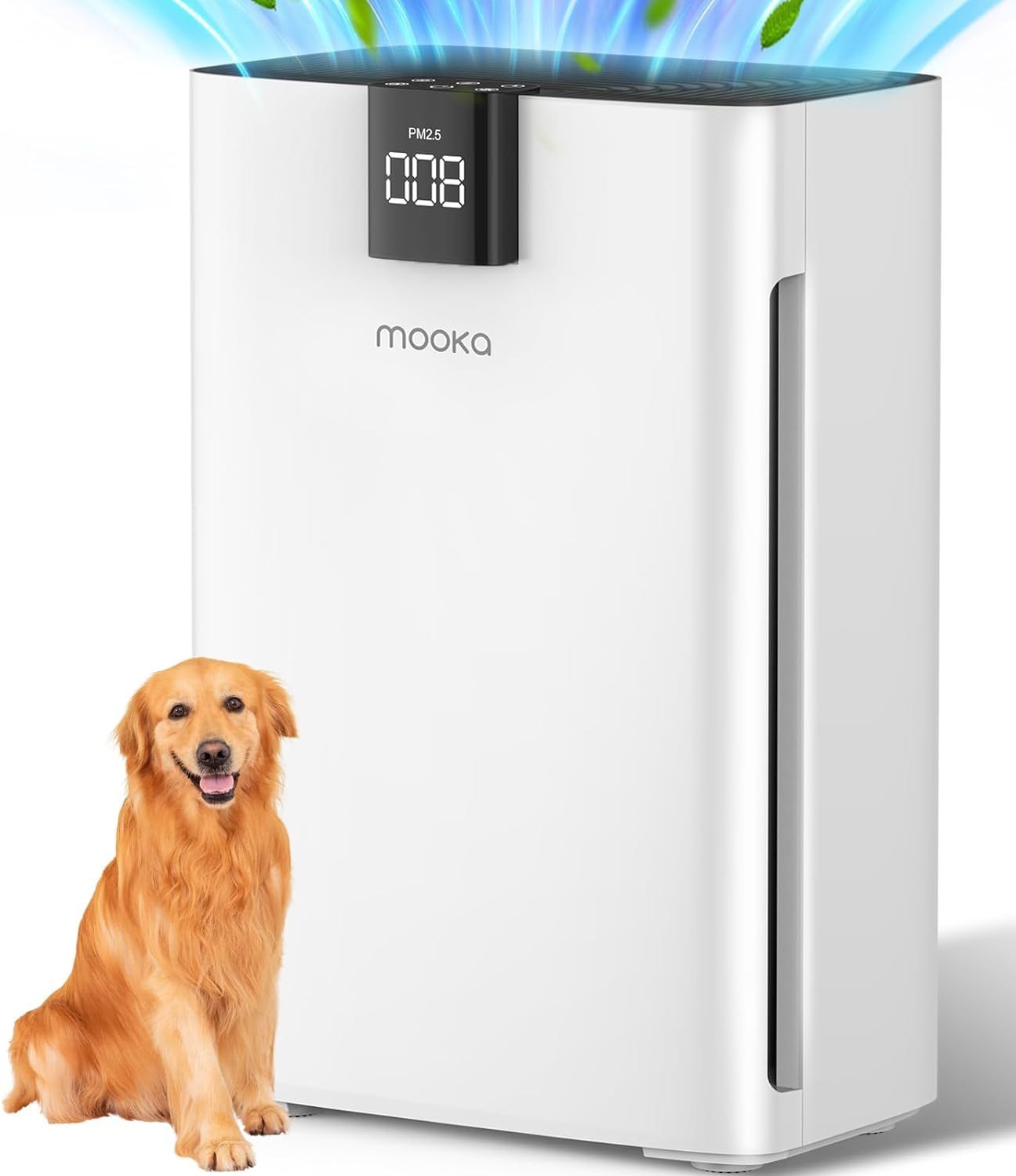 Air Purifiers for Extra Large Room Up To 3000ft² Coverage, MOOKA Air Purifier with PM 2.5 Display Air Quality Sensors, Washable Filter H13 True HEPA F