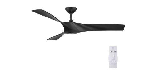 Wesley 52 in. Indoor/Outdoor DC Motor Ceiling Fan in Black with Remote Control NEW