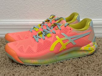 New asics size 7.5 coral pink orange colors NEW $135