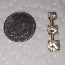 10k Gold Charm CZ Stones 