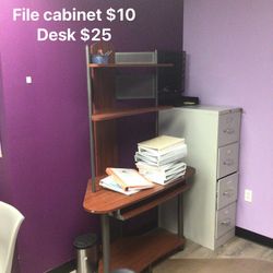 Desk and File Cabinet 