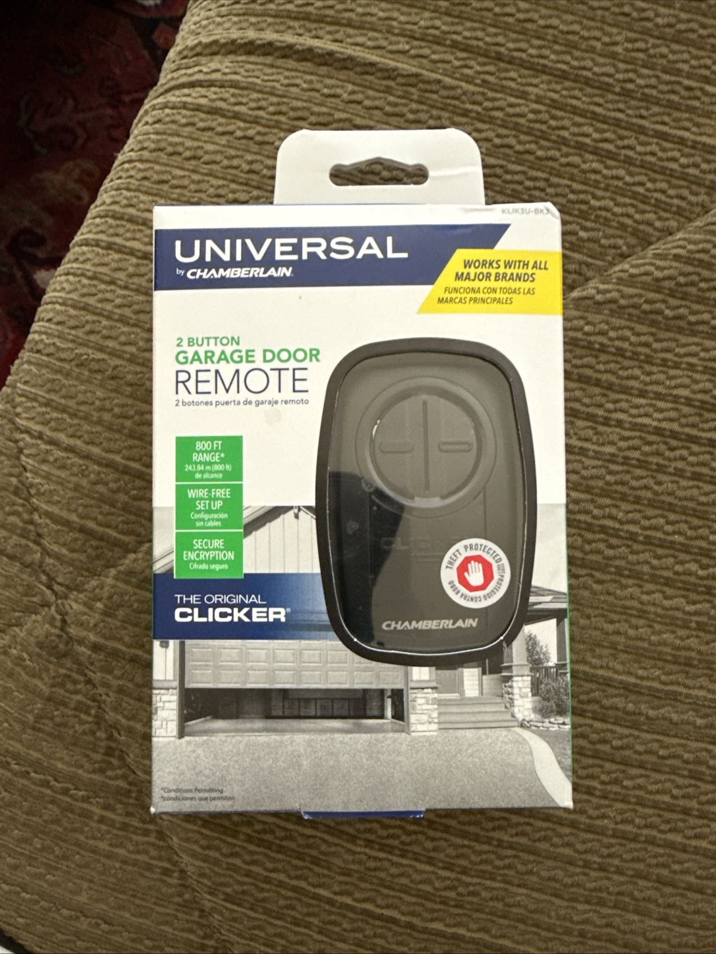 Nib Universal By Chamberlain, Two Button Garage Door, Remote Opener, The Original Clicker
