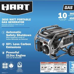 Hart 3600W UL Generator with CO Protection & Auto Shutdown. 