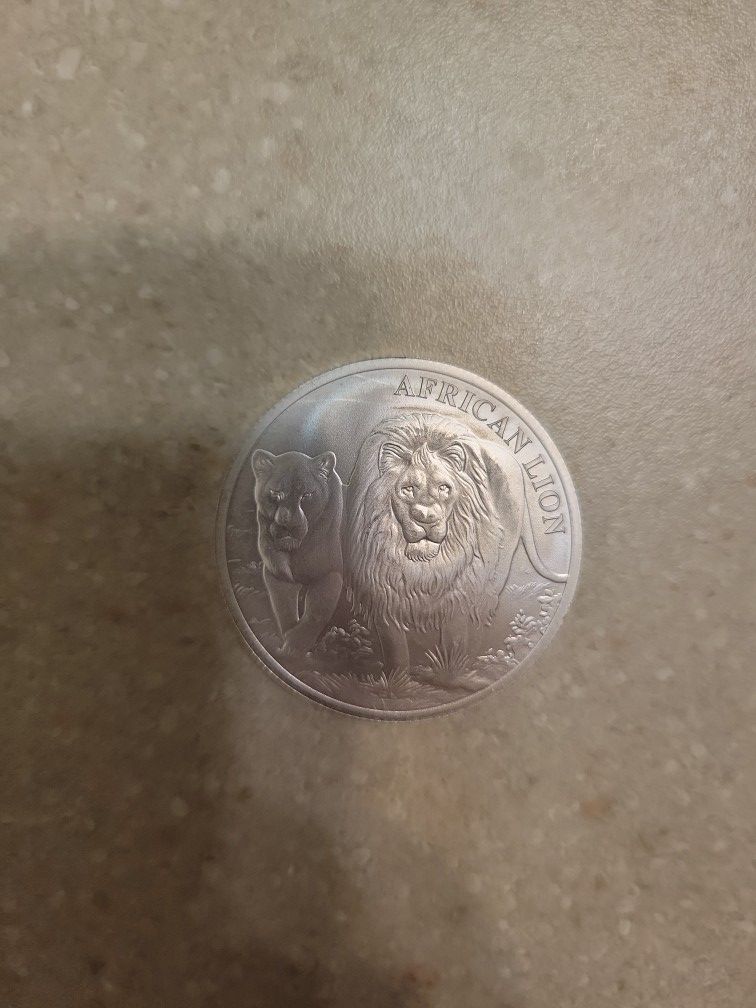 2016 Congo African Lion 1 Oz 999 Silver Coin 