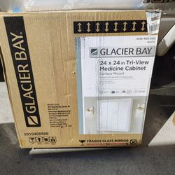 Medicine Cabinet with Frame Tri View 24 X 24 