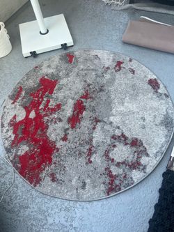 Safavieh Red Gray Round Area Rug Abstract 4x4