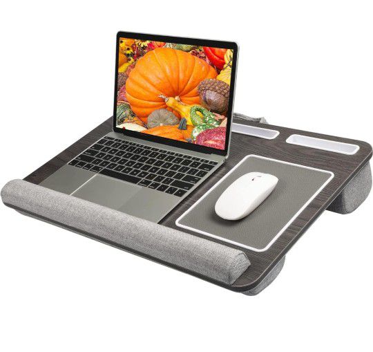 HUANUO Lap Desk - Fits up to 17 inches Laptop Desk, Built in Wrist Pad for Notebook, MacBook, Tablet, Lap Laptop Desk with Tablet, Pen & Phone Holder 