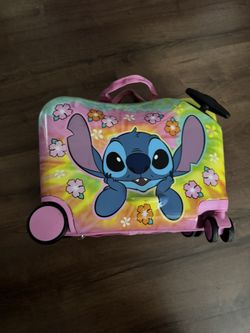 Lilo And Stitch Kids Ride on Luggage-HardShell Rolling Travel Suitcase-Lightweight Ride On Suitcase For Kids