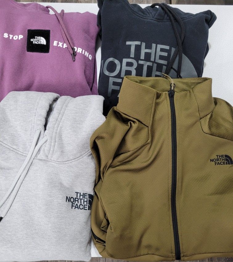 Lot of 4 men's The North Face hoodie sweatshirts & zip jacket Sz M