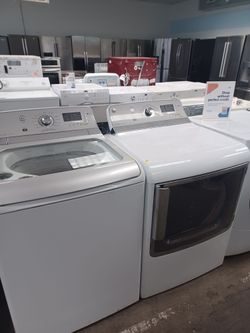 GE HE TOP LOAD WASHER AND ELECTRIC DRYER SET
