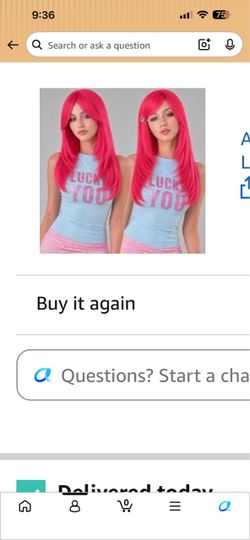 24” Hot Pink Heat Resistant Wig with Bangs