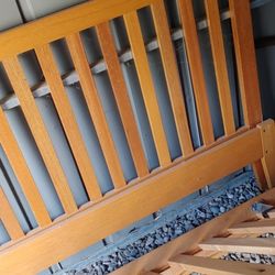 Queen Size Wooden Head Board-Foot Board W/ Slats