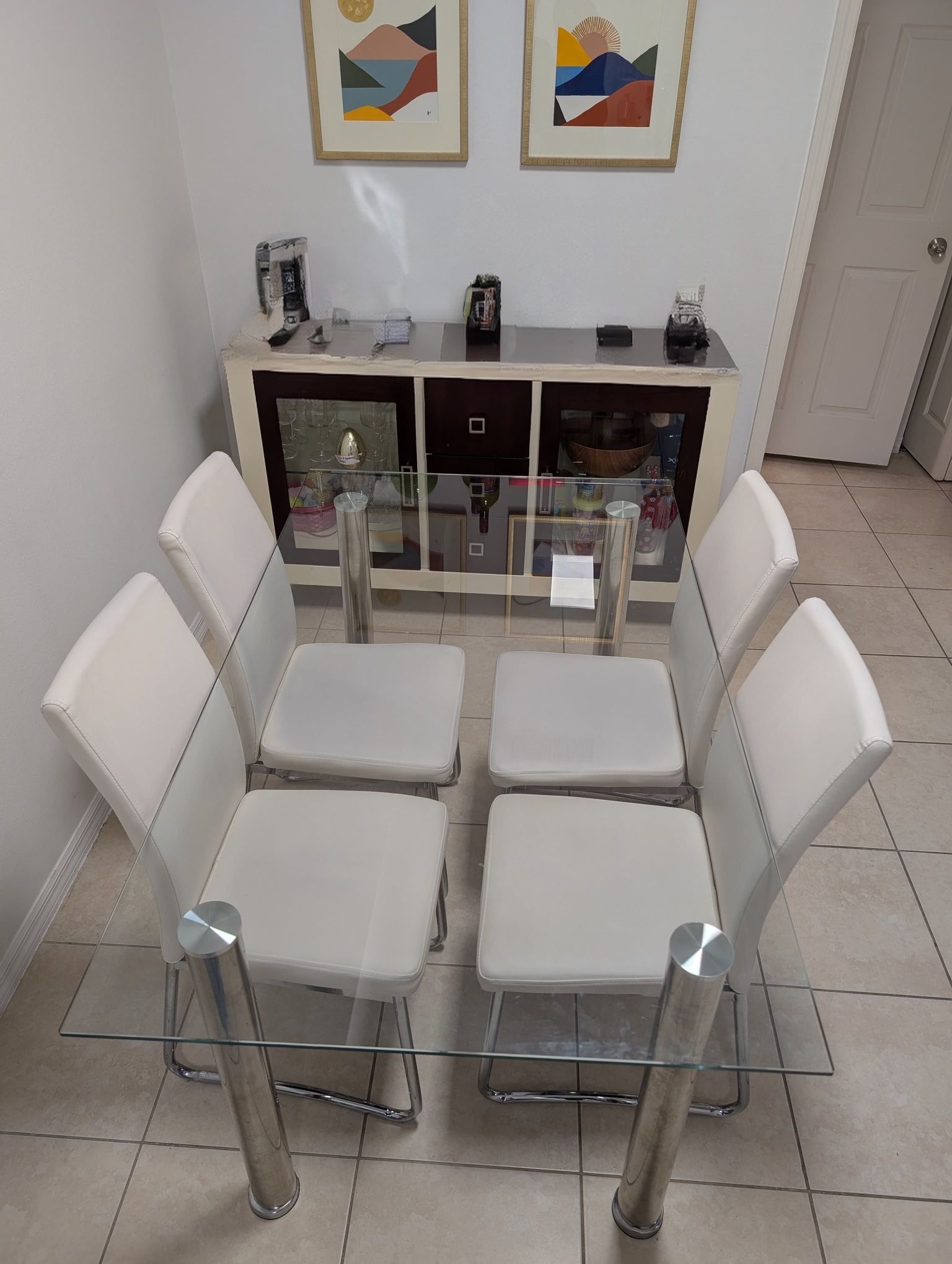 Dinner Glass Table set - Mesa De Comedor (C/4 Sillas)