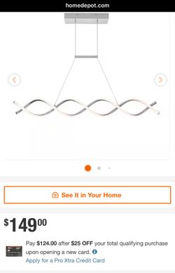 DNA Linear 16-Watt 1 Light Chrome Modern Integrated LED Pendant Light Fixture for Dining Room or Kitchen