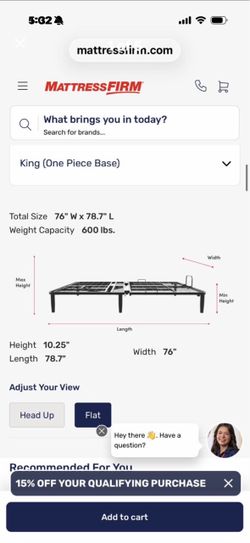 King adjustable base