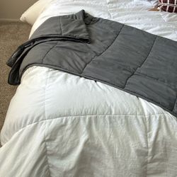 Grey Weighted Blanket From Tranquility, 18lbs