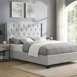 Queen Upholstered Bed Frame + Optional Box Spring – Great Deal! (Originally $2,000)