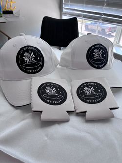 In Witches We Trust Halloween Hat & Koozie Set