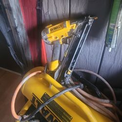 Dewalt Air Compresor With hose And Nail Gun