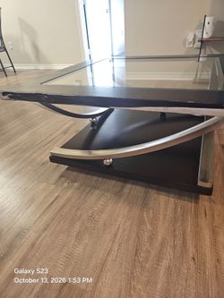 Glass coffee table