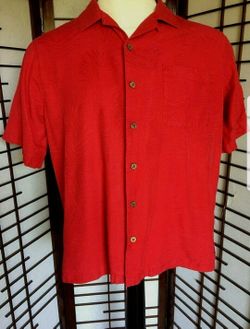 Vintage Havana Jacks Large Hawaiian Style button down shirt, single stitched with wood buttons