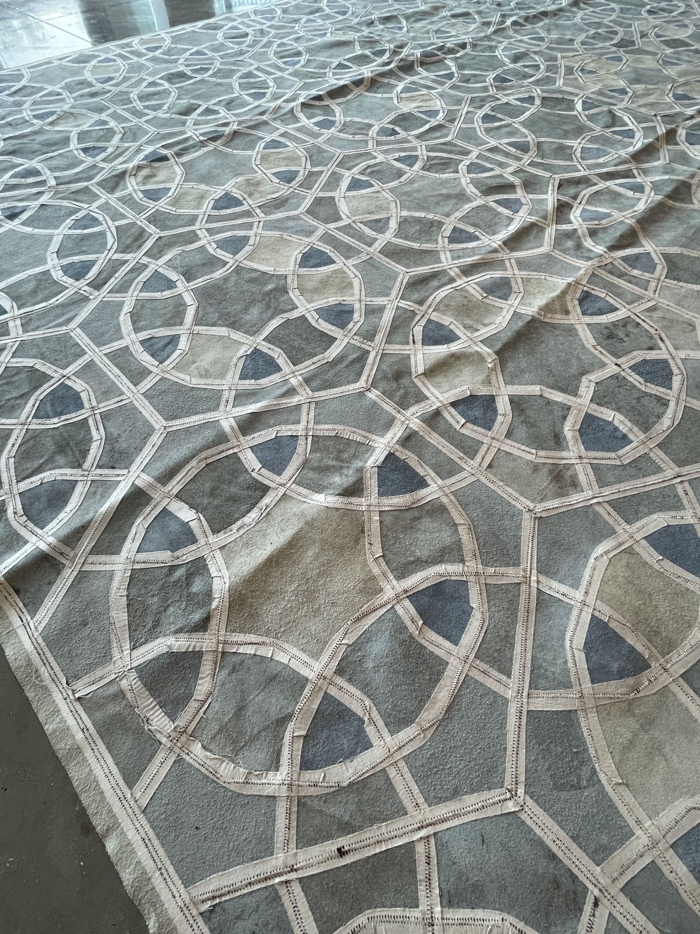 Authentic Mansour, Modern Stella Blue Area Rug A JEWEL!!