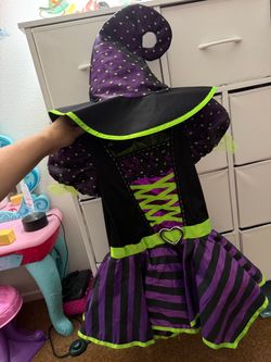 Witch costume with hat and tights size 4-6