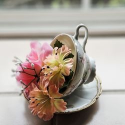 Decorative Tea Cup With Faux Flowers