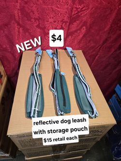 New reflective dog leash with storage pouch $15 retail each