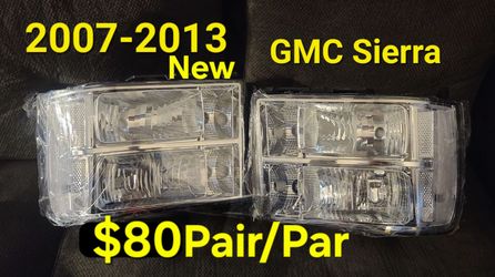 New 2007-2013 GMC Sierra Headlights Clear $80